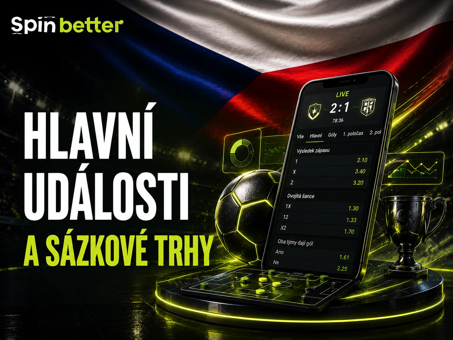 Hlavní události a sázkové trhy ve SpinBetter
